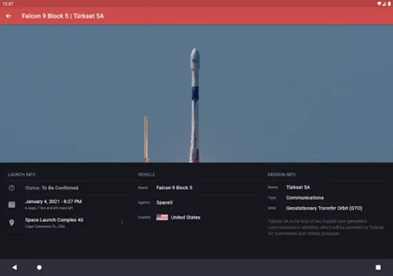 Rocket Watchr - SpaceX, NASA, android App screenshot 5